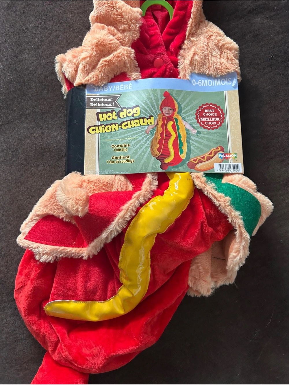 NWT 🆕 Hot Dog Baby Plush Halloween Costume - 0-6 months